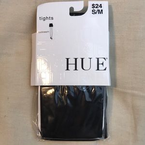 Hue black sheer backseam tights S/M